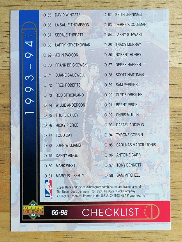 1993-94 Upper Deck #253 Checklist 65-128