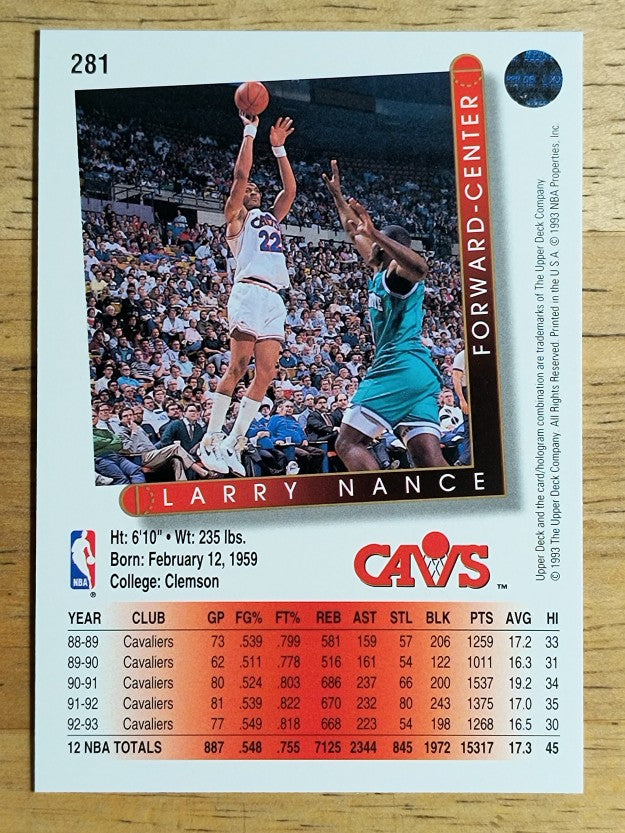 1993-94 Upper Deck #281 Larry Nance