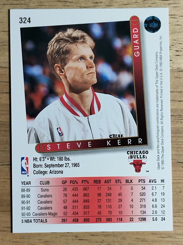 1993-94 Upper Deck #324 Steve Kerr
