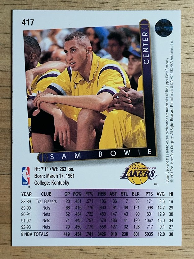 1993-94 Upper Deck #417 Sam Bowie