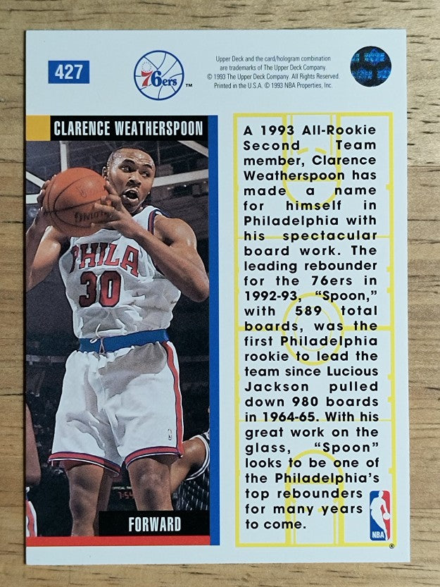 1993-94 Upper Deck #427 Clarence Weatherspoon EB