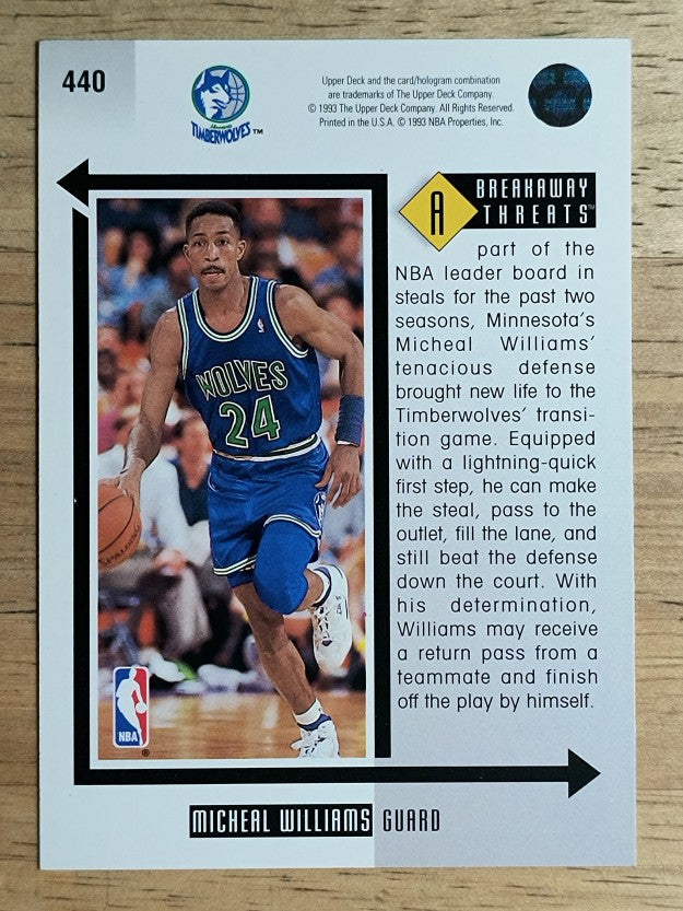 1993-94 Upper Deck #440 Micheal Williams BT