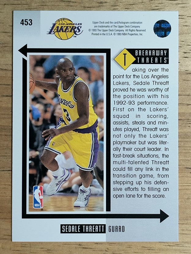 1993-94 Upper Deck #453 Sedale Threatt BT