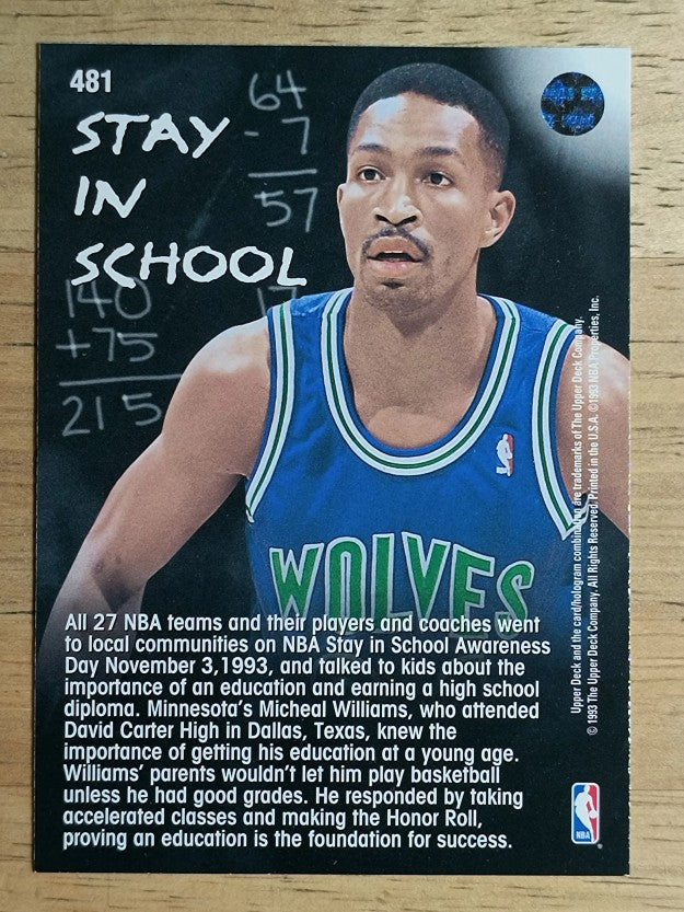 1993-94 Upper Deck #481 Micheal Williams SIS