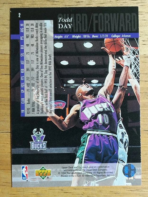 1993-94 Upper Deck SE #2 Todd Day