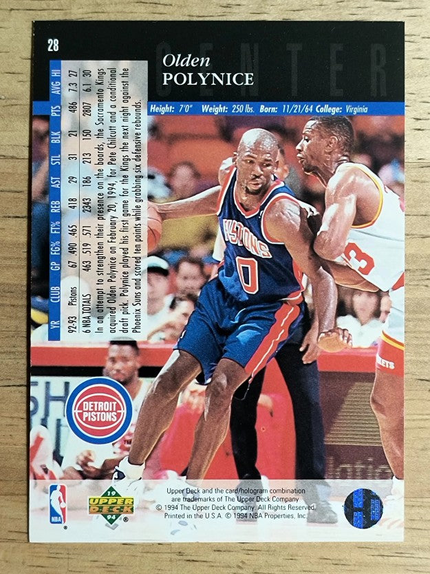 1993-94 Upper Deck SE #28 Olden Polynice