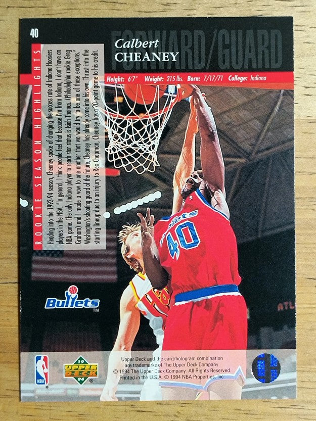 1993-94 Upper Deck SE #40 Calbert Cheaney RC