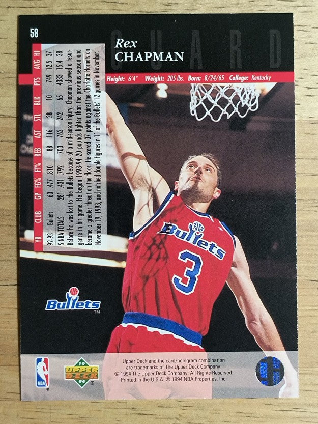 1993-94 Upper Deck SE #58 Rex Chapman