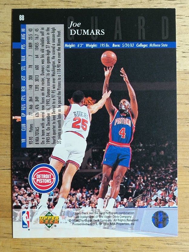 1993-94 Upper Deck SE #68 Joe Dumars