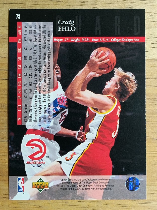 1993-94 Upper Deck SE #73 Craig Ehlo