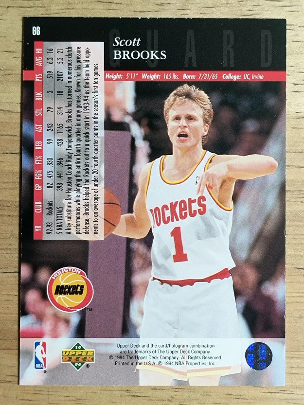 1993-94 Upper Deck SE Electric Court #66 Scott Brooks