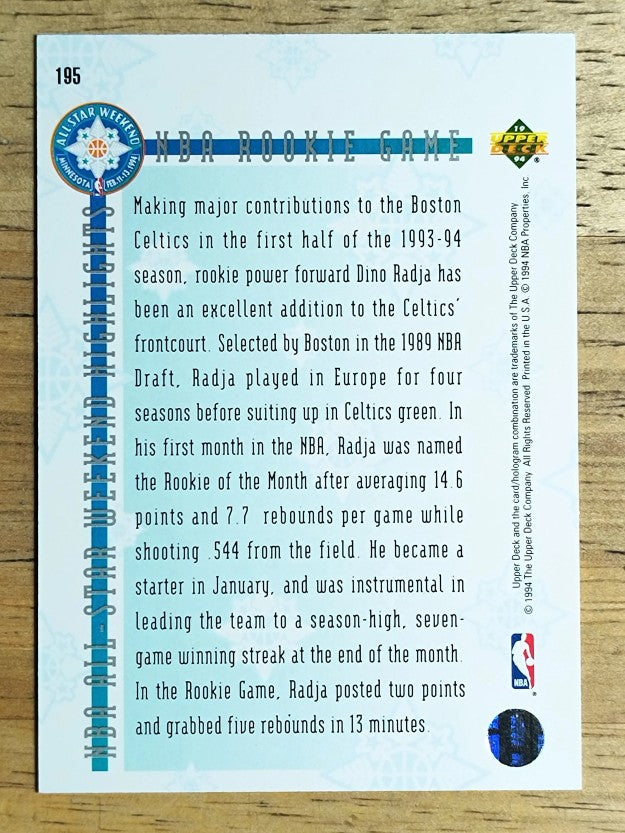 1993-94 Upper Deck SE Electric Court #195 Dino Radja ASW