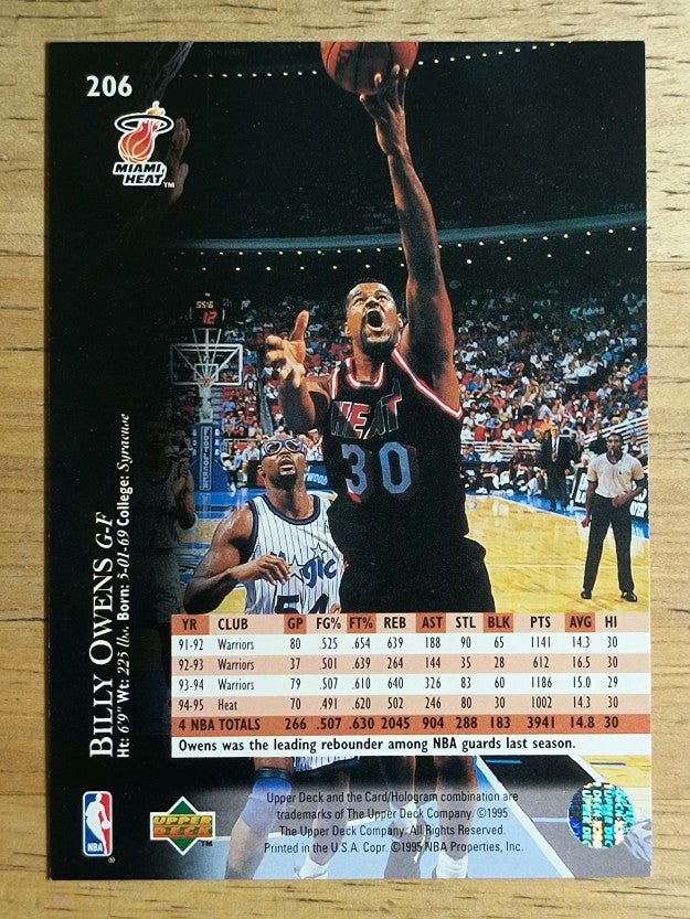 1995-96 Upper Deck #206 Billy Owens