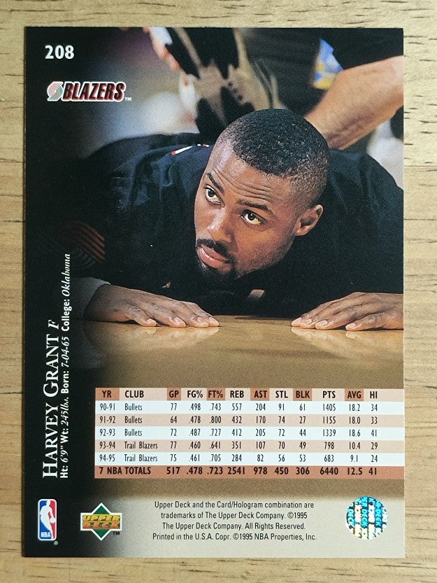 1995-96 Upper Deck #208 Harvey Grant