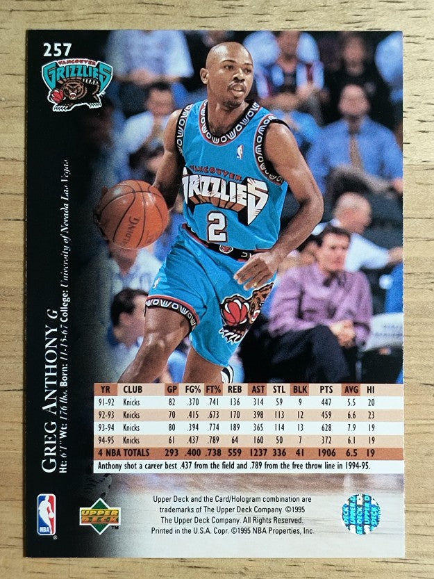 1995-96 Upper Deck #257 Greg Anthony