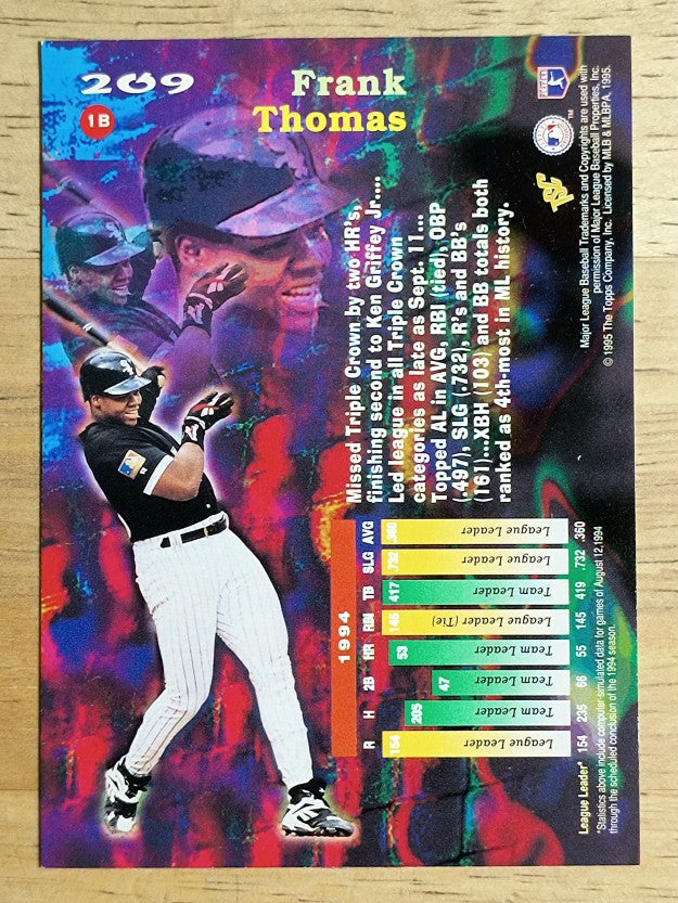 1995 Stadium Club Virtual Reality #209 Frank Thomas