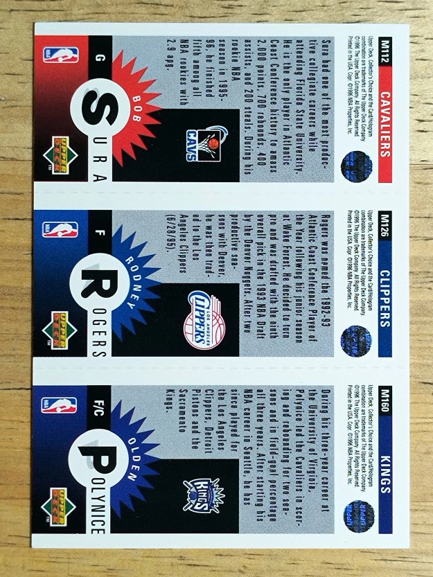 1996-97 Collector's Choice Mini-Cards 112B Bob Sura/Rodney Rogers/Olden Polynice