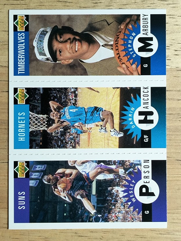 1996-97 Collector's Choice Mini-Cards M140 Stephon Marbury/Hancock/Wesley Person