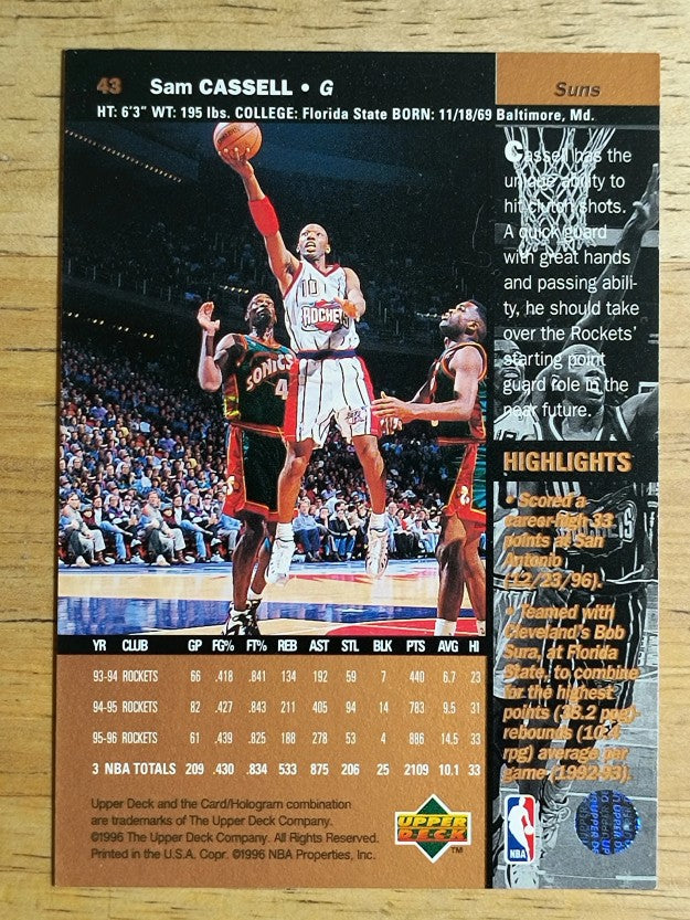 1996-97 Upper Deck #43 Sam Cassell