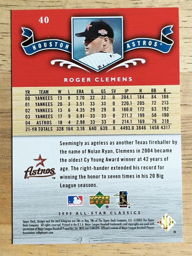 2005 UD All-Star Classics #40 Roger Clemens