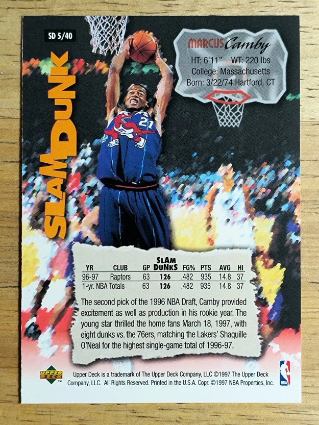 1997 Upper Deck Nestle Slam Dunk #5 Marcus Camby