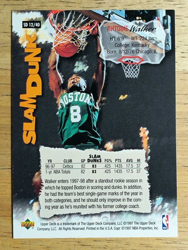 1997 Upper Deck Nestle Slam Dunk #12 Antoine Walker