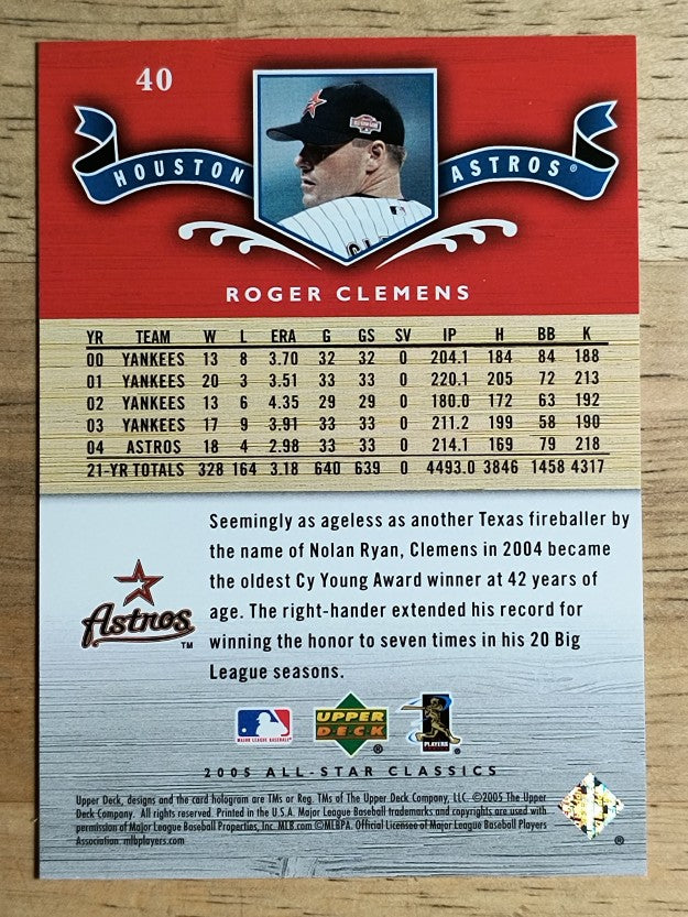 2005 UD All-Star Classics #40 Roger Clemens