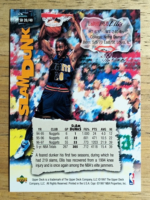 1997 Upper Deck Nestle Slam Dunk #20 LaPhonso Ellis