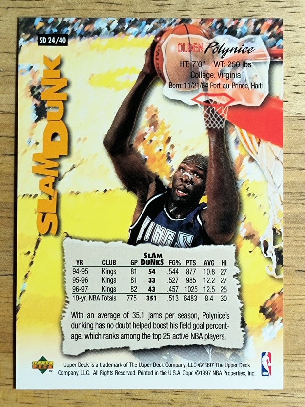 1997 Upper Deck Nestle Slam Dunk #24 Olden Polynice