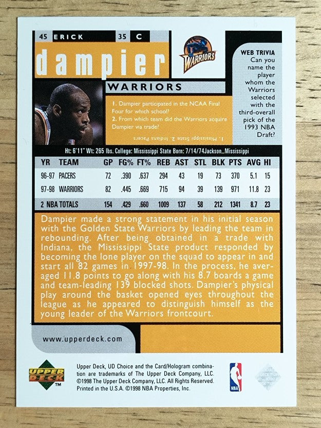 1998-99 UD Choice Preview #45 Erick Dampier