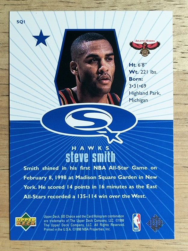 1998-99 UD Choice StarQuest Blue #SQ1 Steve Smith