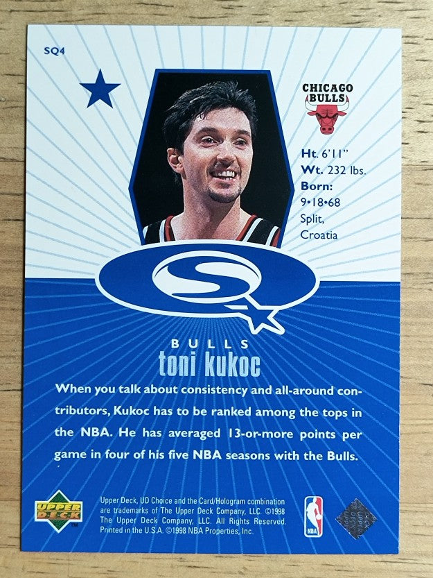 1998-99 UD Choice StarQuest Blue #SQ4 Toni Kukoc