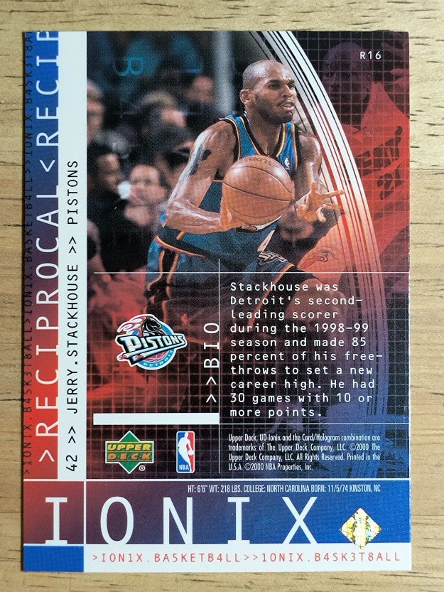 1999-00 UD Ionix Reciprocal #16 Jerry Stackhouse
