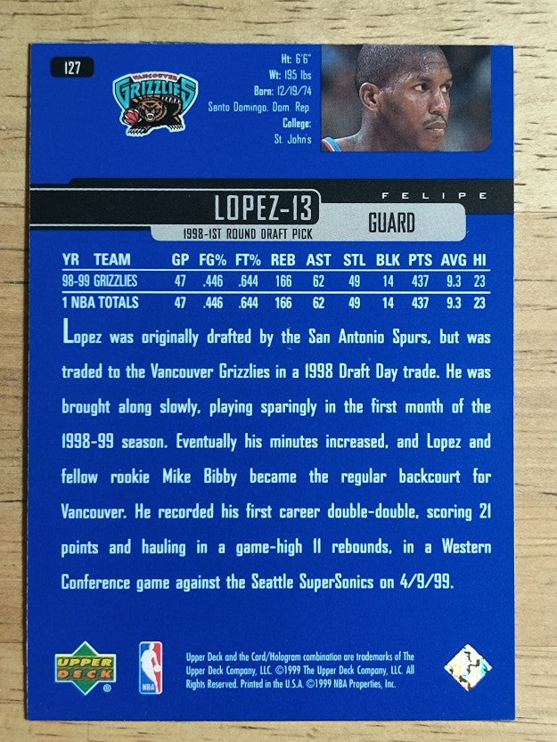 1999-00 Upper Deck #127 Felipe Lopez