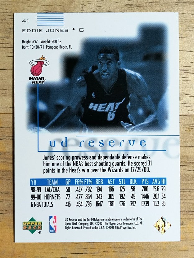 2000-01 UD Reserve #41 Eddie Jones