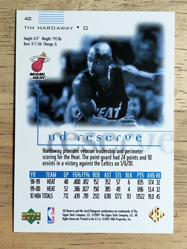 2000-01 UD Reserve #42 Tim Hardaway