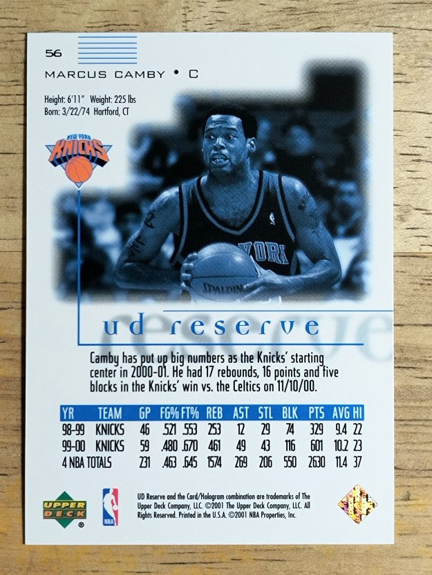 2000-01 UD Reserve #56 Marcus Camby