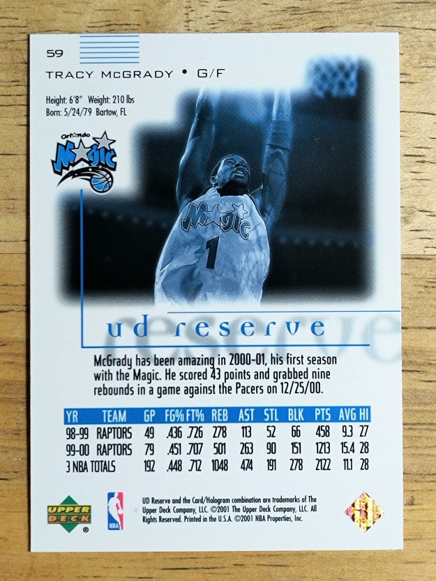 2000-01 UD Reserve #59 Tracy McGrady