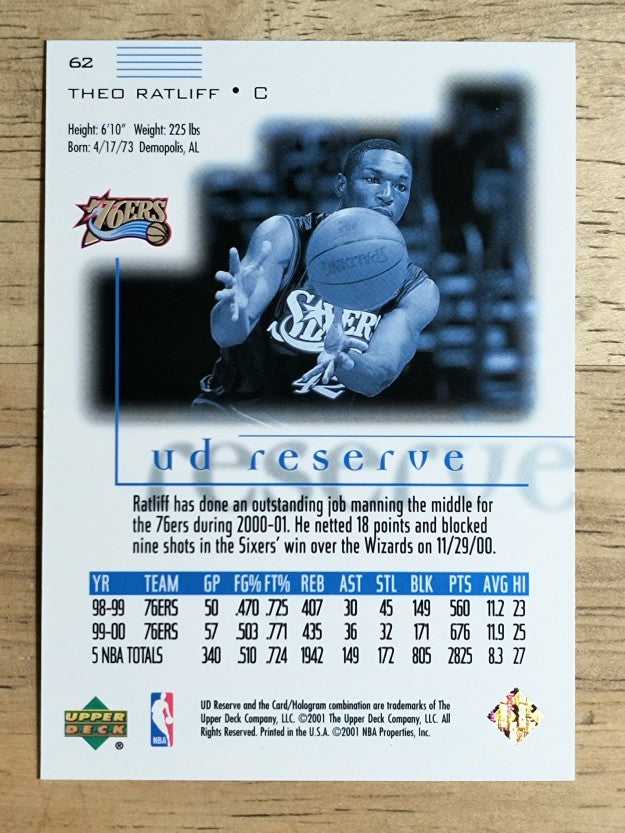 2000-01 UD Reserve #62 Theo Ratliff