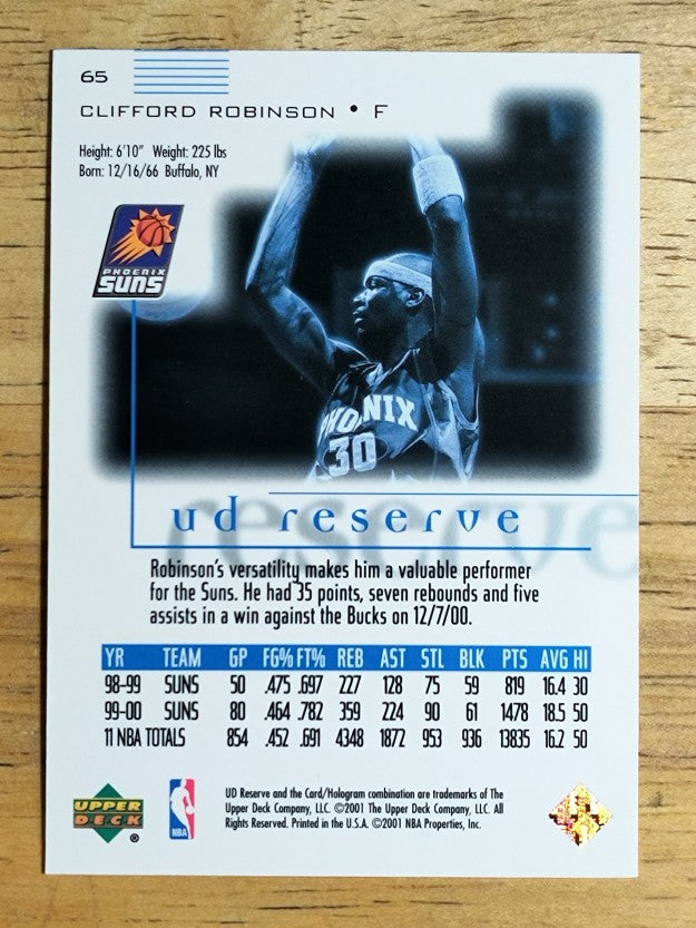 2000-01 UD Reserve #65 Clifford Robinson