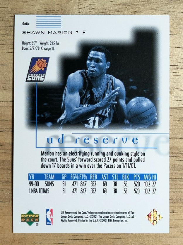 2000-01 UD Reserve #66 Shawn Marion