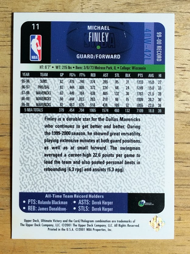 2000-01 Ultimate Victory #11 Michael Finley
