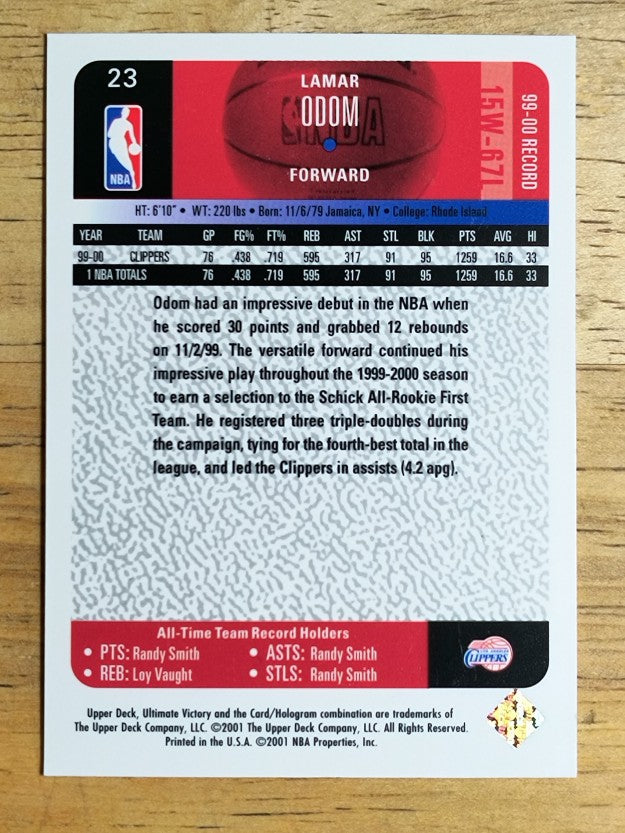 2000-01 Ultimate Victory #23 Lamar Odom