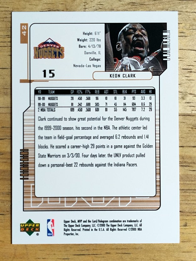 2000-01 Upper Deck MVP #42 Keon Clark
