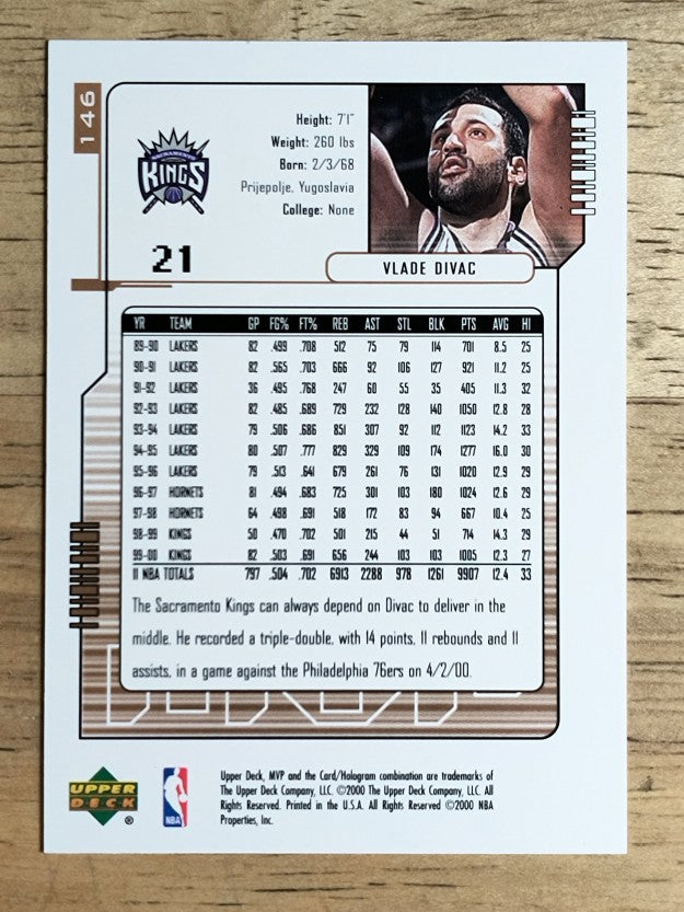 2000-01 Upper Deck MVP #146 Vlade Divac