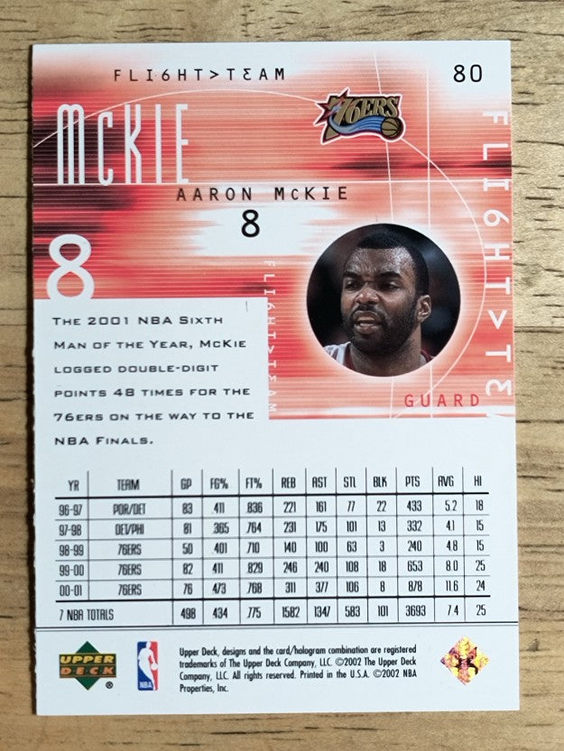 2001-02 Upper Deck Flight Team #80 Aaron McKie