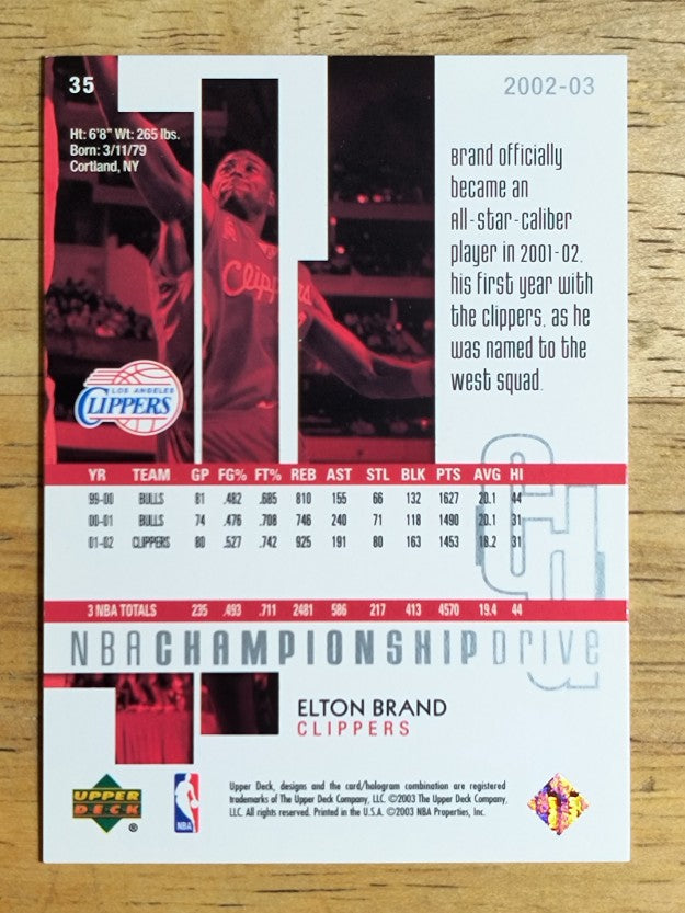 2002-03 Upper Deck Championship Drive #35 Elton Brand