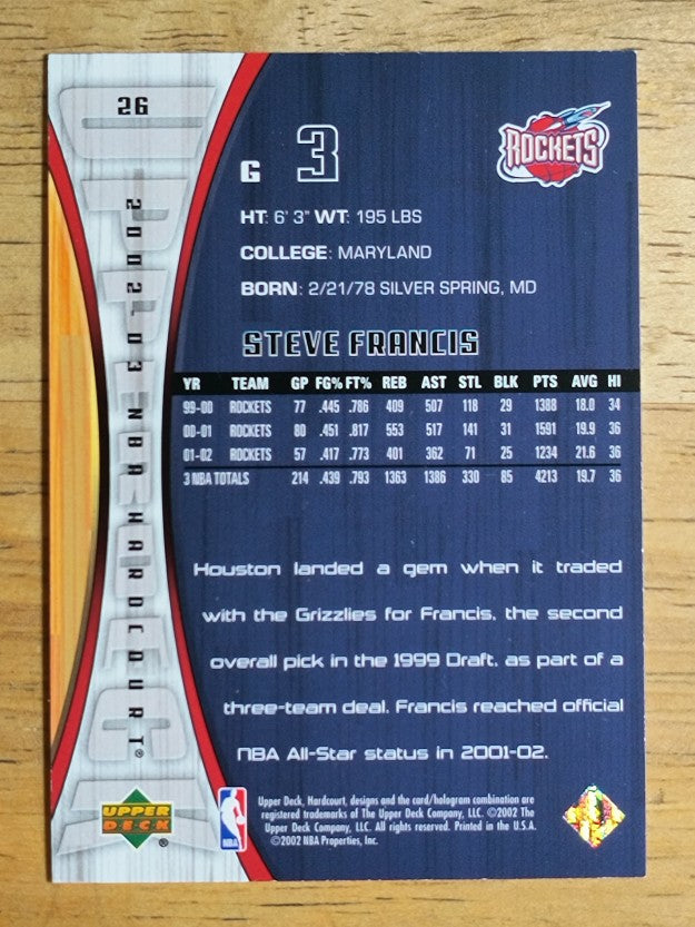 2002-03 Upper Deck Hardcourt #26 Steve Francis