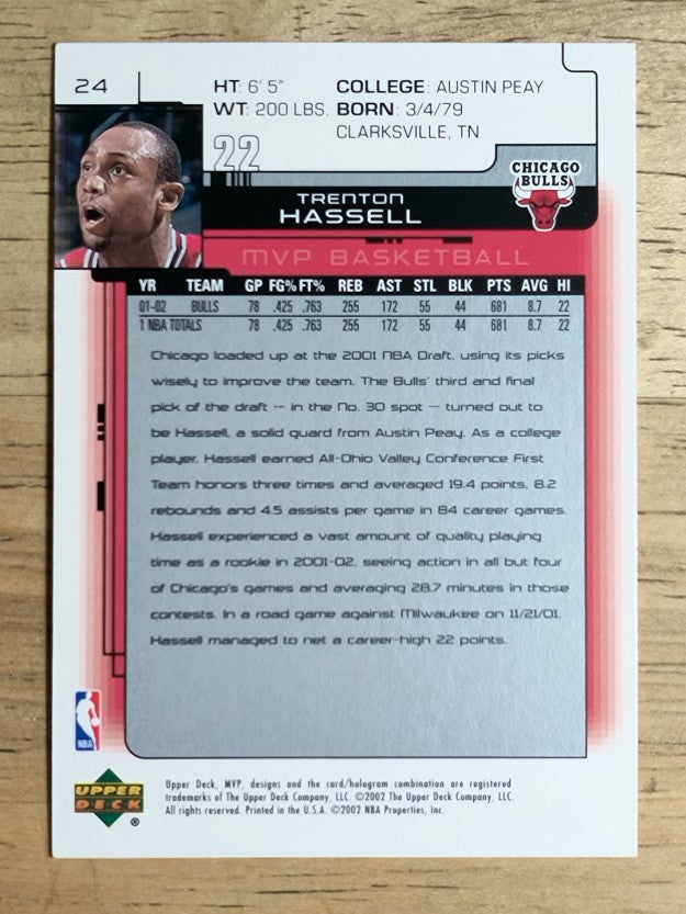 2002-03 Upper Deck MVP #24 Trenton Hassell