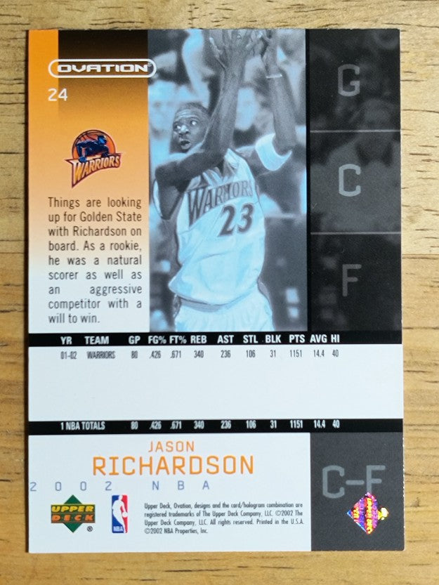 2002-03 Upper Deck Ovation #24 Jason Richardson